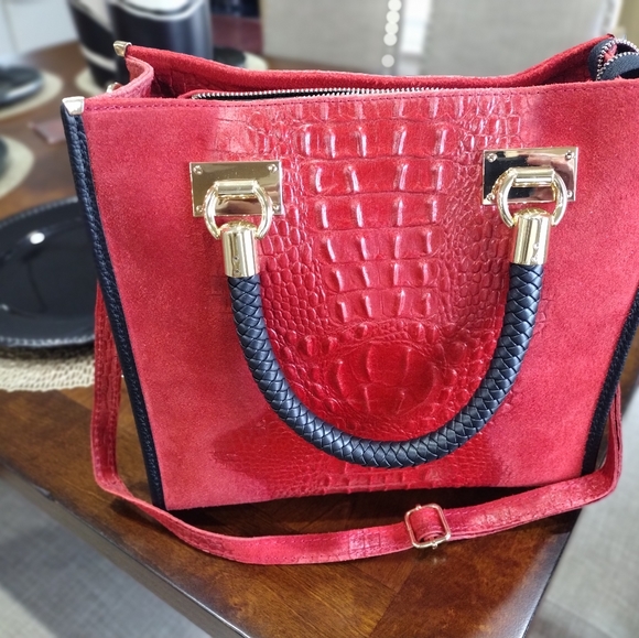 Genuine Leather/Suede Handbag - Picture 5 of 9